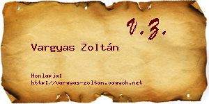 Vargyas Zoltán névjegykártya